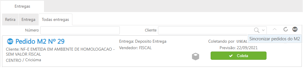 Pedidos **M2**