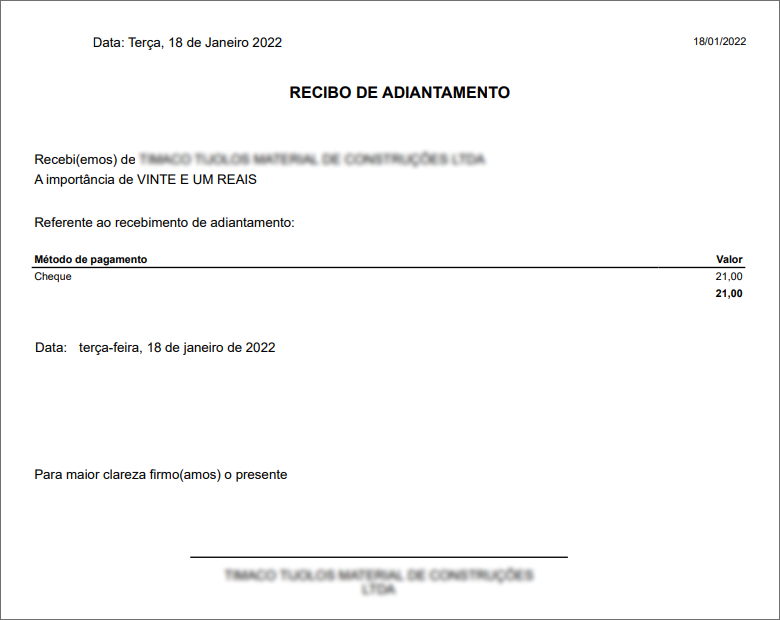 Recebimento De Adiantamento - Manuais Useall LOJA